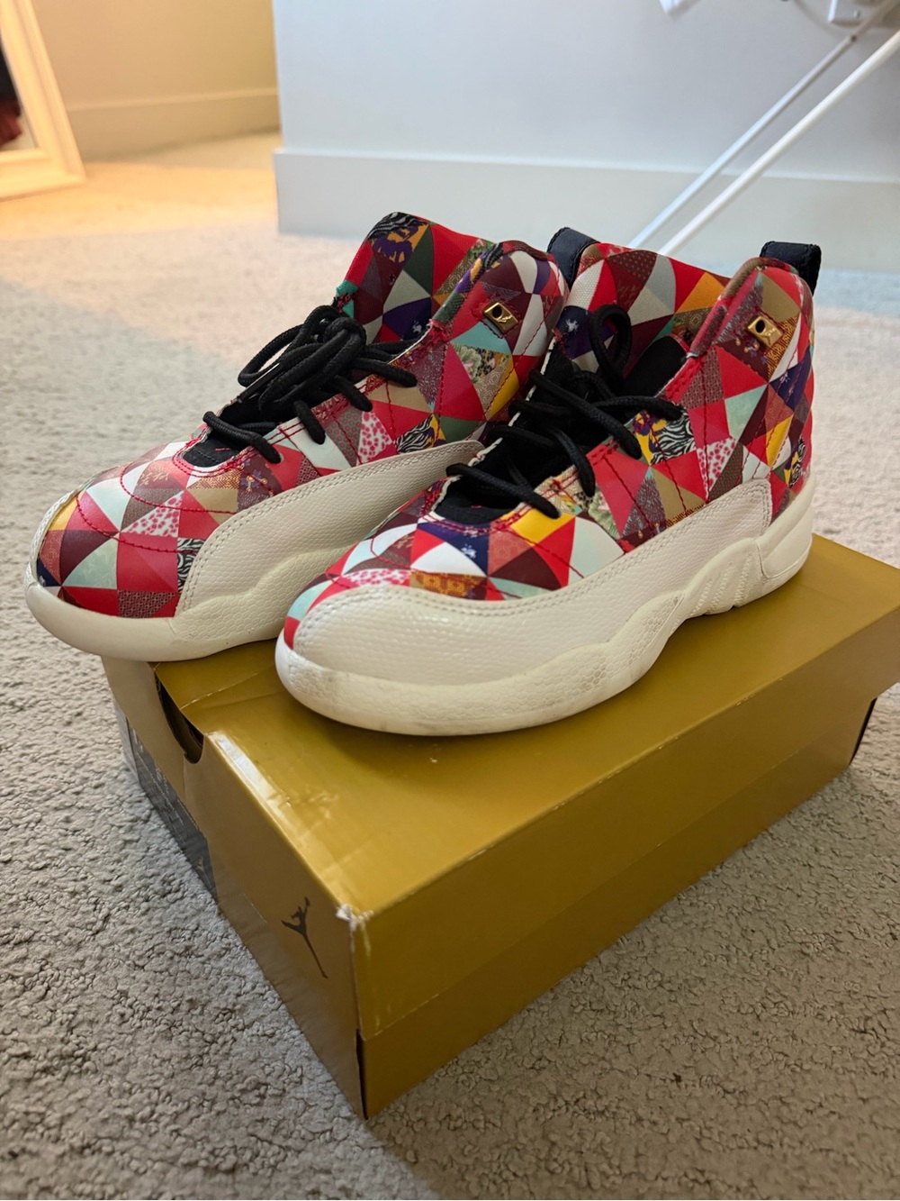 Jordan Kids Multicolor Geometric High-Top Sneakers